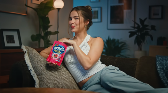 Influencer Addison Rae in a commercial for Nerds Candy. The Taylor Swift effect led advertisers to appeal to Gen Z consumers. 